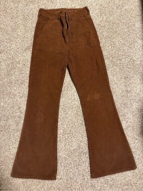 American Eagle Outfitters Brown Corduroy Wide-Leg Jeans